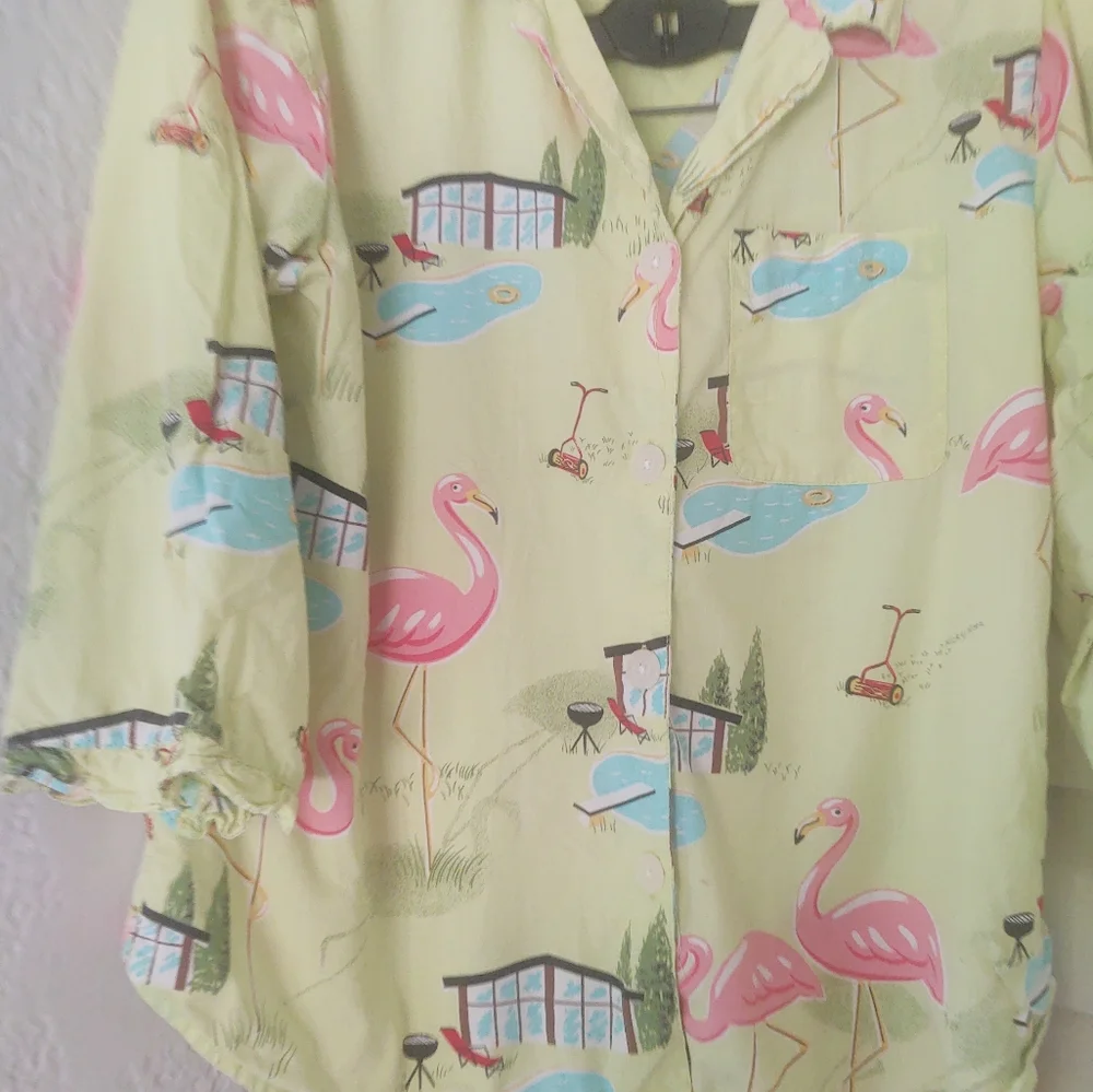 COPY - Vintage Nick&Nora Flamingo Summer Pajama Set - Picture 3 of 3